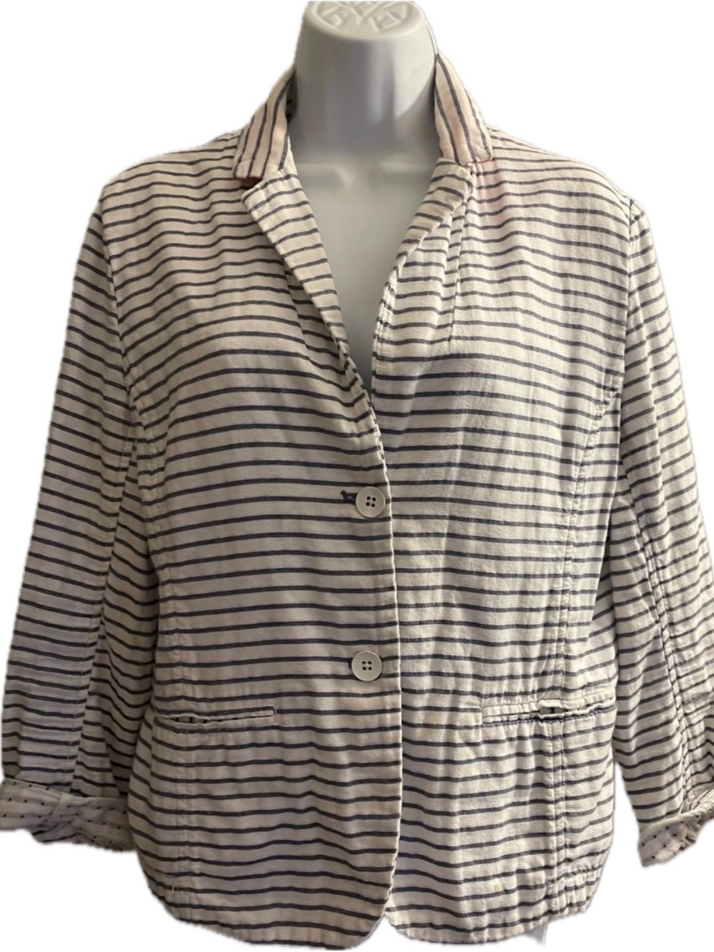 GAP Navy & White Striped Blazer
